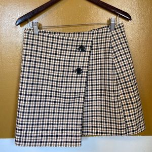 WORN ONCE- Plaid faux wrap skirt (size 8)